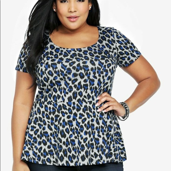 animal print peplum top